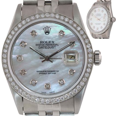 rolex datejust stainless steel with diamonds|vintage rolex datejust stainless steel.